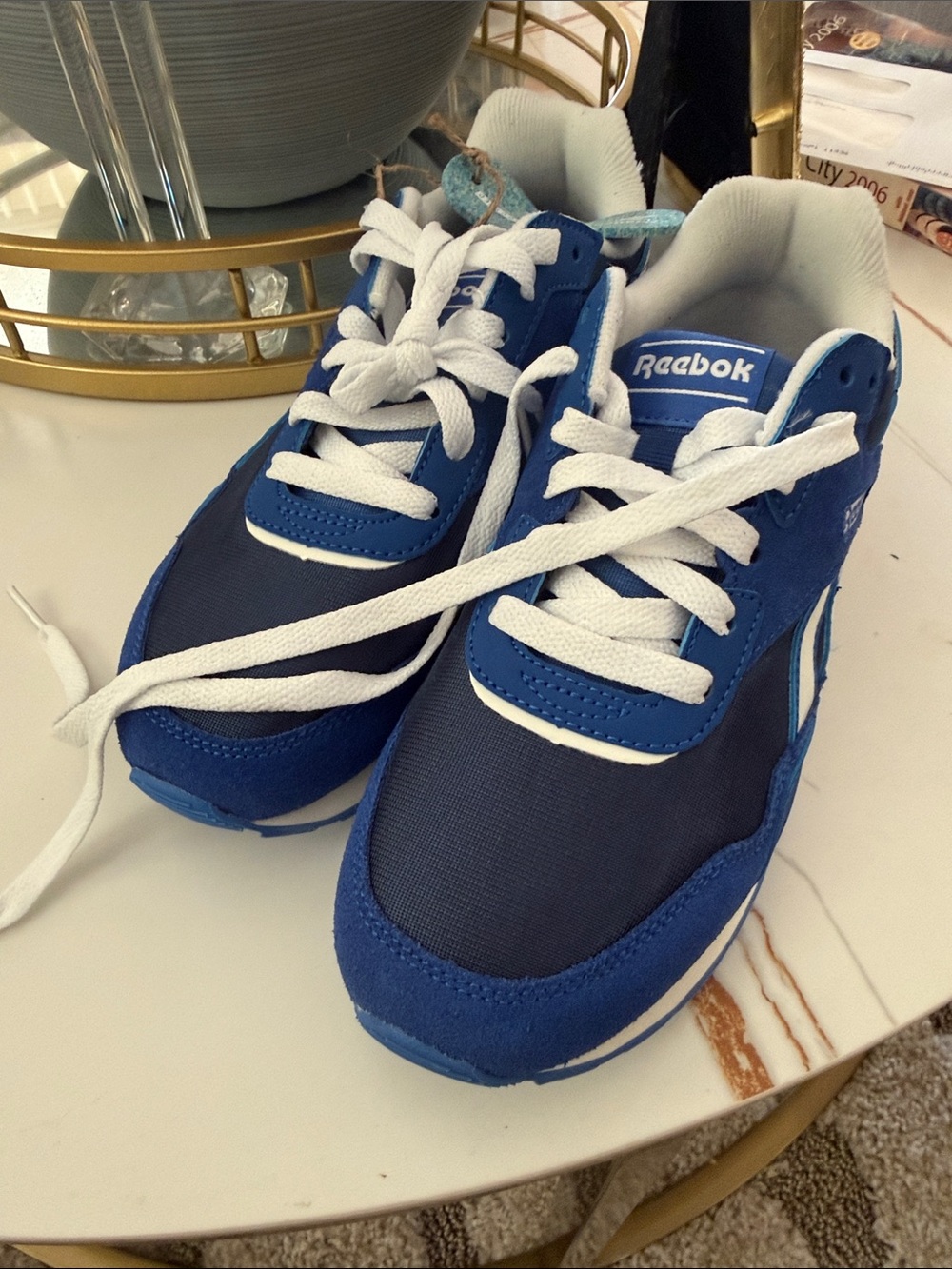 Reebok Kids Blue & White Retro Runner Sneakers